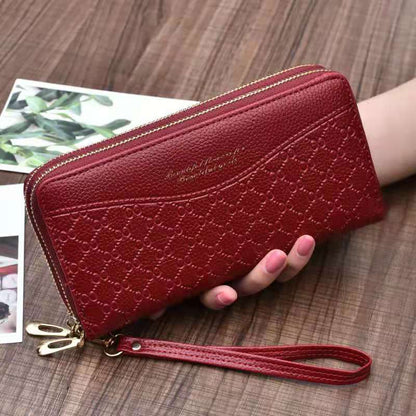 Women&#39;s wallet fashion Ladies mobile phone bag long printing new clutch bag star Double zipper hand strap bag Multiple color 697