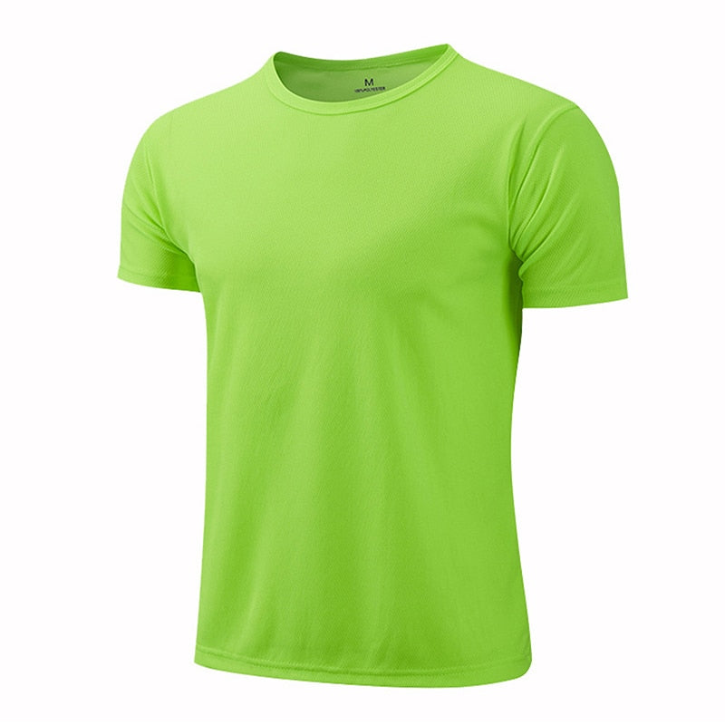 Quick-drying Round Neck Sport T-shirt Gym Jerseys Fitness Shirt Trainer Running T-shirt Men Breathable Sportswear Class Service