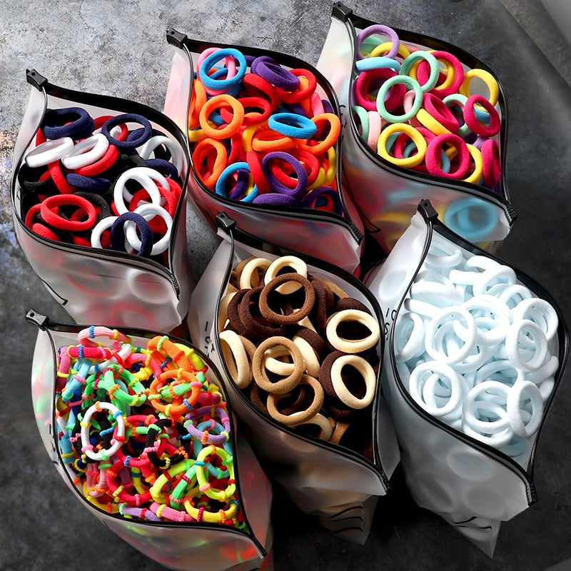 60/100pcs/Set Elastic Hair Bands Girls Hair Accessories Colorful Nylon Headband Kids Ponytail Holder Scrunchie Ornaments Gift