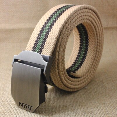 2022 Men Weave Canvas belt mens  waist belt Casual Brand Cargo Belts Young student Automatic Buckle-Belt Male Tactical Belt