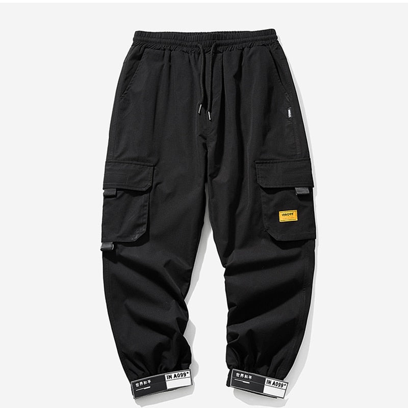 Black Cargo Pants Men Hip Hop Streetwear Jogger Harem Trousers Men Casual Harajuku Sweatpants Brand 2021 Summer New Men&#39;s Pants