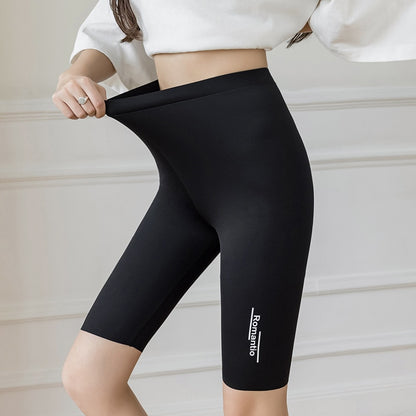 Seamless Biker Shorts Women Fitness Casual High Waist Fashion Summer Slim Knee-Length Bottoms Black Cycling Shorts Streetwear