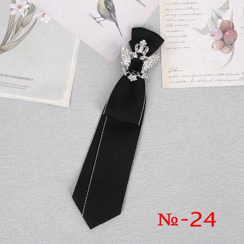 Hand Made Black Ribbon Tie Crystal Rhinestone Jewelry Men Shirts Hot New Girl Boys Collar Neck Ties School Uniform Women Necktie