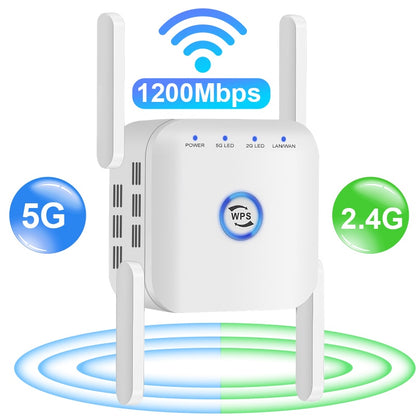 5g Wifi Repeater Wifi Amplifier 1200mbps Wi fi Signal Network Extender Long Range 5ghz Booster Increases 5 ghz Wireless Wi-fi