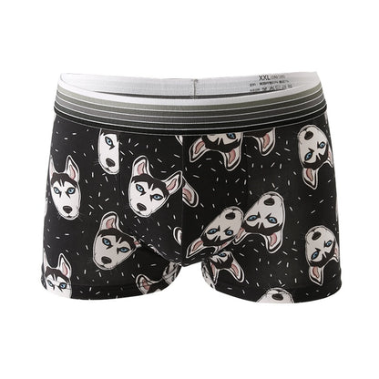 Man Women Modal Cute Lovely Cat Cartoon Underwear Fashion Personality Middle Waist Elasticity Breathable Panties Boxers