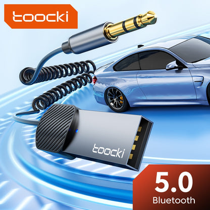 Toocki Wireless Bluetooth 5.0 Aux Adapter for Car Speaker Music Dongle USB 3.5mm Jack Audio Aux Handsfree Receiver transmitter