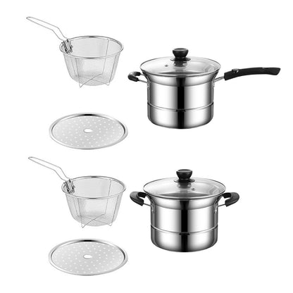 Stainless Steel Small Pot Milk Pan Cooker Cookware Sets Utensils for Picnic