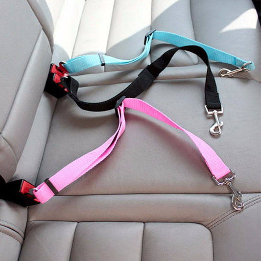 Adjustable Pet Cat Dog Car Seat  Belt Pet Seat Vehicle Dog Harness Lead Clip Safety Lever Traction Dog Collars Dogs Accessoires