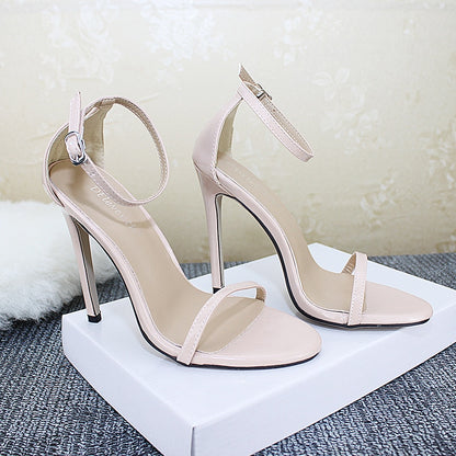 Women Sandal Shoes Dress Leather High Heels Woman High Heel Shoes Thin Heels Platform Sandals Womens Sandles Big SIZE 43