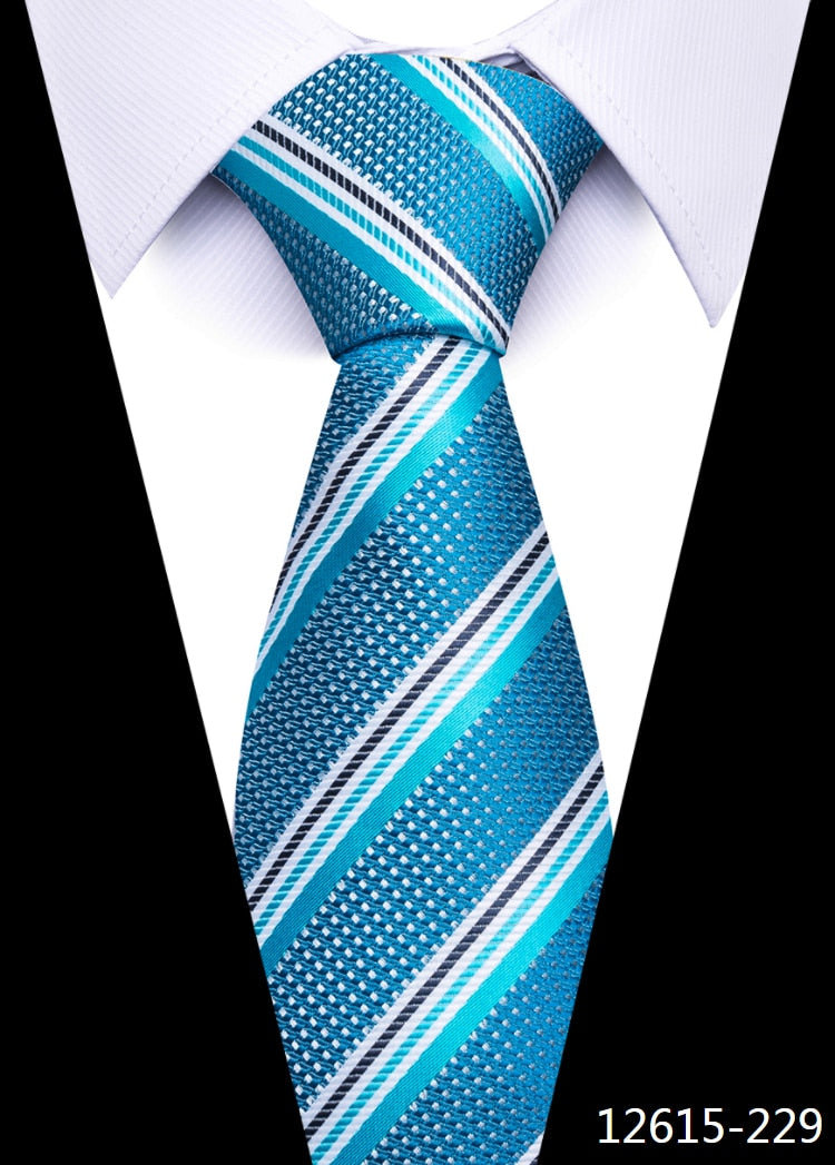 Новый стиль, модный мужской галстук 7,5 см, синий галстук, зеленый и оранжевый Шелковый галстук для мужчин, Пейсли, Цветочный, приталенный, для свадьбы, работы