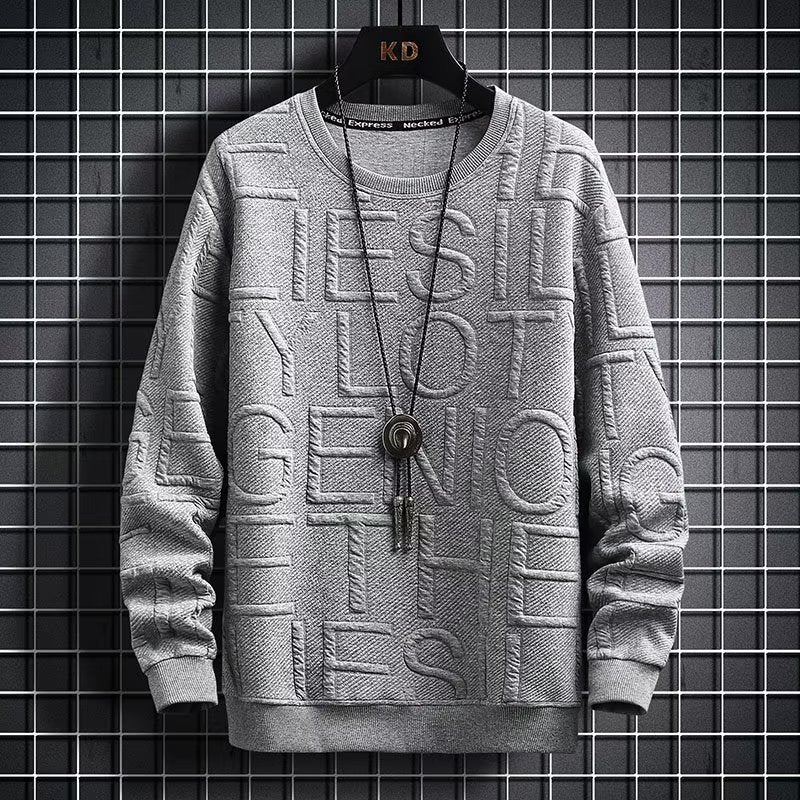Spring Autumn Men&#39;s Sweatshirt Korean Fashion Streetwear English Long Sleeve Top Men Trend Men Clothing Harajuku Pullover Hoodie
