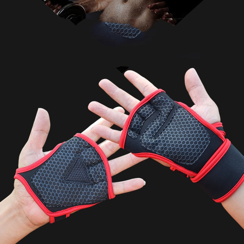 1 Pairs Weightlifting Training Gloves for Men Women Fitness Sports Body Building Gymnastics Gym Hand Wrist Palm Protector Gloves
