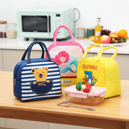 Cute Lunch Bag Cartoon Bento Box Bag Small Thermal Insulated Pouch For Kids Child School Snacks Lunch Box Container Tote Handbag