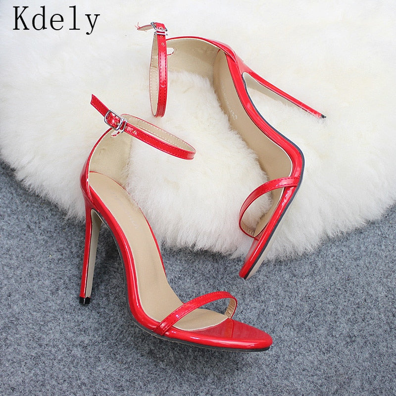 Women Sandal Shoes Dress Leather High Heels Woman High Heel Shoes Thin Heels Platform Sandals Womens Sandles Big SIZE 43