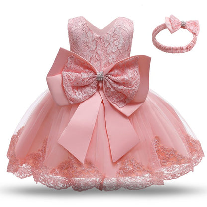 12M Baby Girl 1 Year Birthday Dress Newborn Christening Gown Infant Girls Dress Toddler Baptism Dresses Little Baby Vestidos