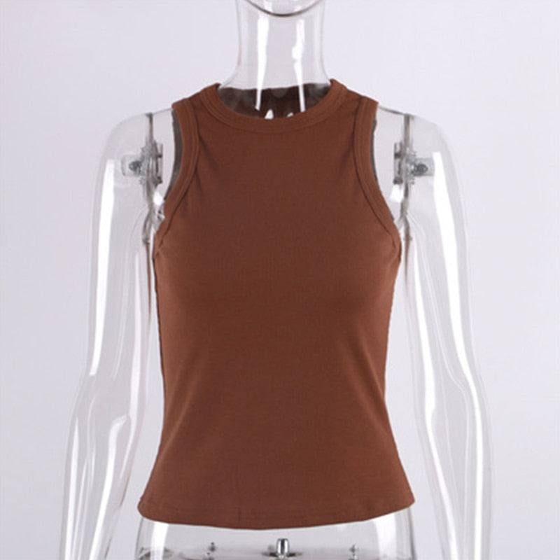 Summer Sexy Backless Tank Top Women Sleeveless Vest Quality Y2k Knitted Camis Tank Tops Women Casual Solid Color Basic Camisole
