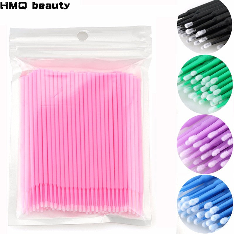 Disposable MicroBrush Eyelashes Extension  Individual Lash Removing Swab Micro Brush For Eyelash Extension Tools