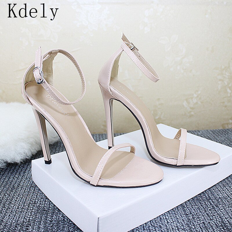 Women Sandal Shoes Dress Leather High Heels Woman High Heel Shoes Thin Heels Platform Sandals Womens Sandles Big SIZE 43