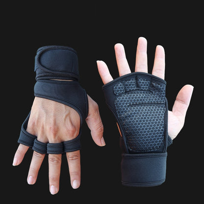 1 Pairs Weightlifting Training Gloves for Men Women Fitness Sports Body Building Gymnastics Gym Hand Wrist Palm Protector Gloves