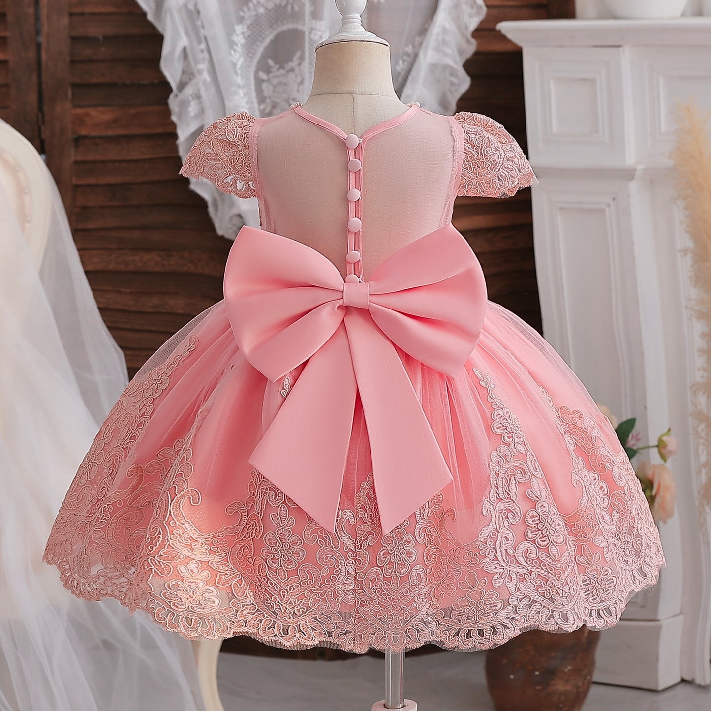 12M Baby Girl 1 Year Birthday Dress Newborn Christening Gown Infant Girls Dress Toddler Baptism Dresses Little Baby Vestidos