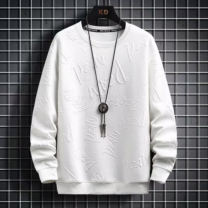 Spring Autumn Men&#39;s Sweatshirt Korean Fashion Streetwear English Long Sleeve Top Men Trend Men Clothing Harajuku Pullover Hoodie