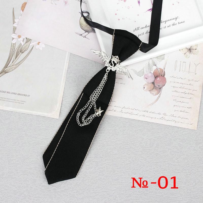 Hand Made Black Ribbon Tie Crystal Rhinestone Jewelry Men Shirts Hot New Girl Boys Collar Neck Ties School Uniform Women Necktie