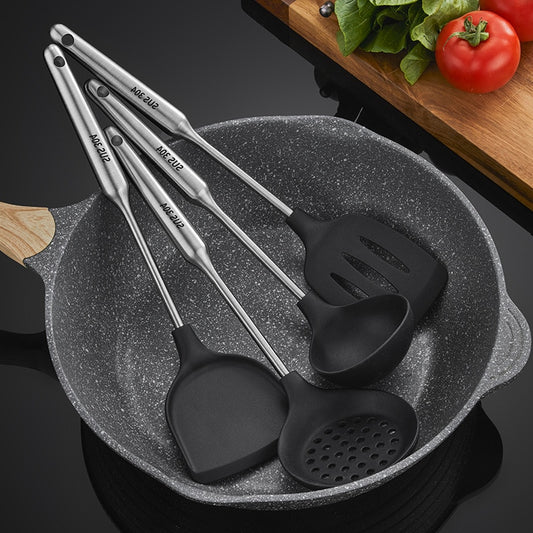 Household Silicone Spatula Soup Spoon Frying Spatula Cooking Utensils Kitchen Set Gadgets Accessories Tools Dining Bar Home