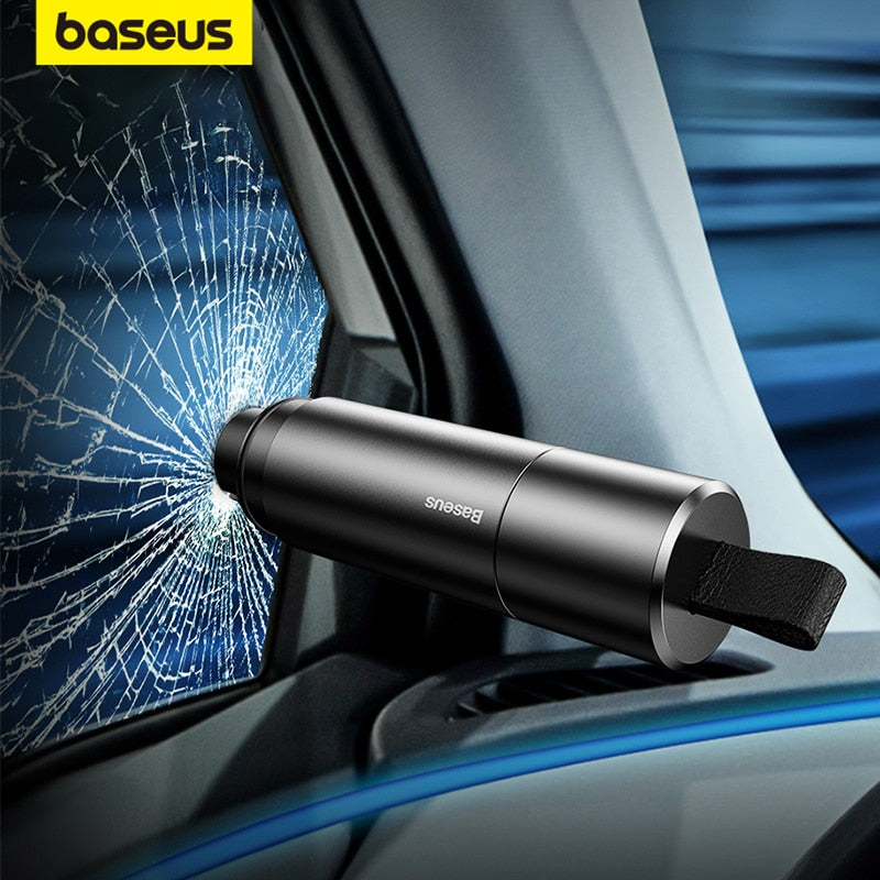 Baseus Car Window Glass Breaker Safety Hammer Seat Belt Cutter Auto Life-Saving Escape Emergency Accessoyies Tool Kit