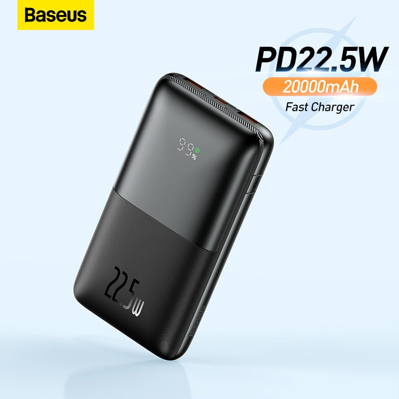 Baseus Power Bank 20000mAh External Battery 10000mAh Powerbank PD22.5W Portable Fast Charging For iPhone xiaomi Huawei poverbank