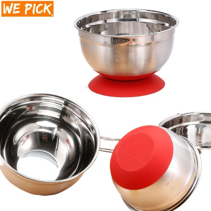 WePick BakingThickened 304 Cake Baking Bowl Stainless Steel Salad Bowl Multi-specification with Scale Egg Bowl Baking Supplies