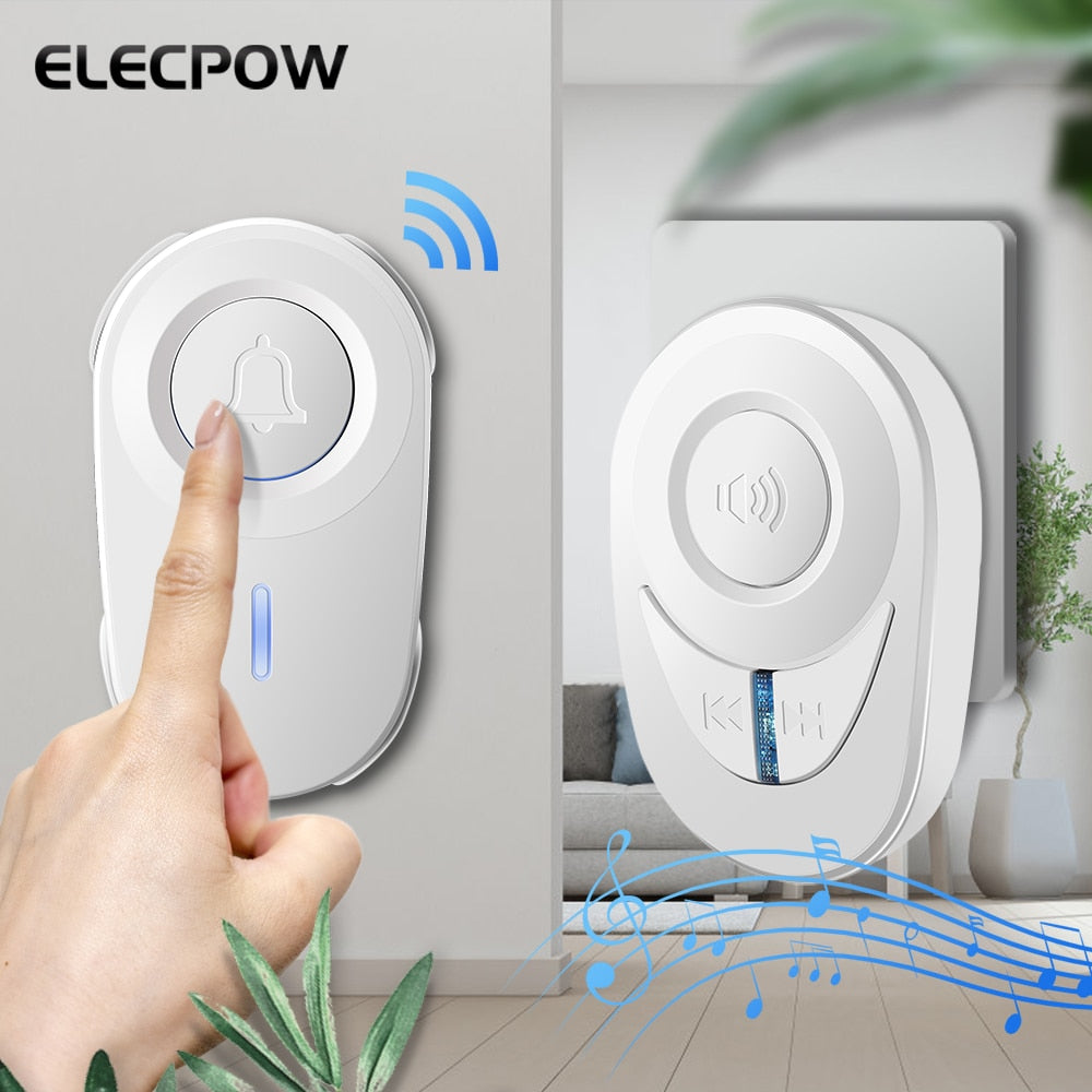 Elecpow Wireless Doorbell Outdoor Waterproof Smart Home Door Bell Elderly Emergency Call Reminder LED Flash Home Security Alarm