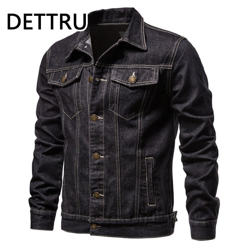2022 Spring New Cotton Denim Jacket Men Casual Solid Single Breasted Jeans Jacket Men Fashion Slim Fit Quality Man Jackets