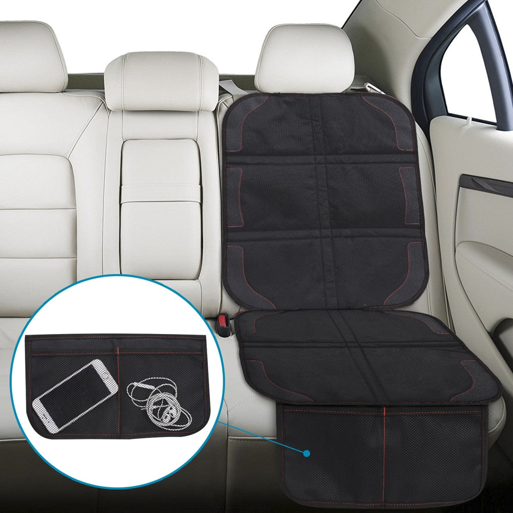 Car Seat Cover Protector for Children Kids Baby Backseat Organizer Auto Cushion Pad PU Leather Storage Pockets Seat Protection