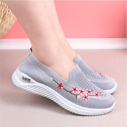 Women Sneakers Mesh Breathable Floral Comfort Mother Shoes Soft Solid Color Fashion Female Footwear Lightweight Shoes for Women