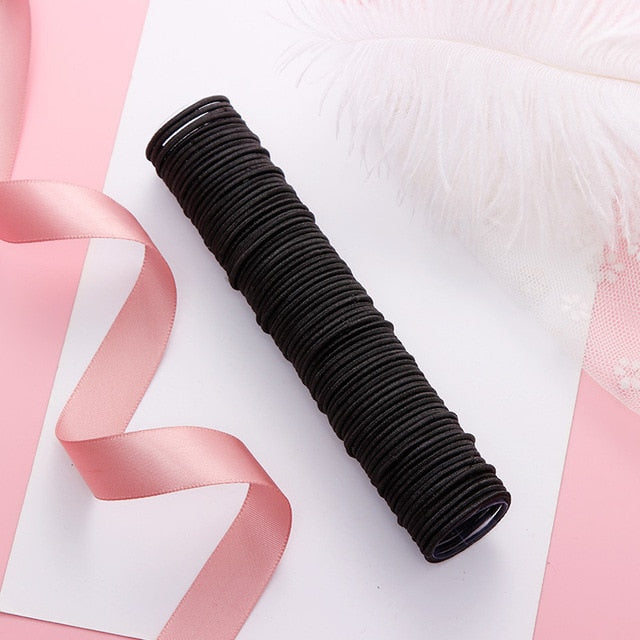 30/50/100pcs Hair Tie Girls with Black Hair Tie High Elastic Rubber Band for Women Men Thin Hair Tie Hair Accessories Hair Ties