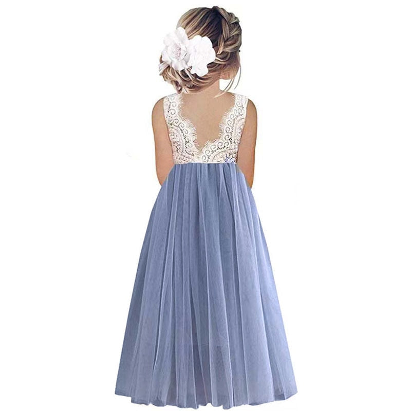 Flower Girl Dress Baby Kids Summer Princess Party Lace Wedding Birthday Dresses Children Clothing 2 4  6 8 10 12 14
