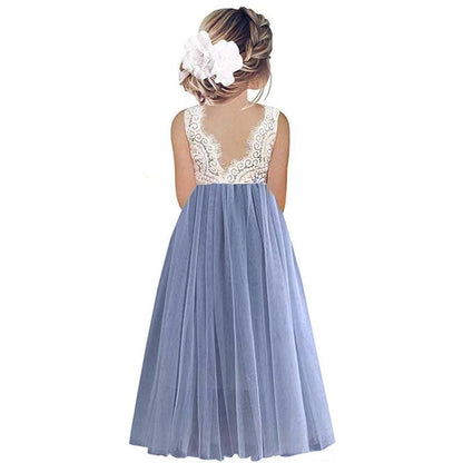 Flower Girl Dress Baby Kids Summer Princess Party Lace Wedding Birthday Dresses Children Clothing 2 4  6 8 10 12 14
