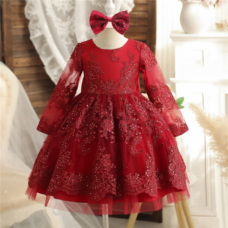 12M Baby Girl 1 Year Birthday Dress Newborn Christening Gown Infant Girls Dress Toddler Baptism Dresses Little Baby Vestidos