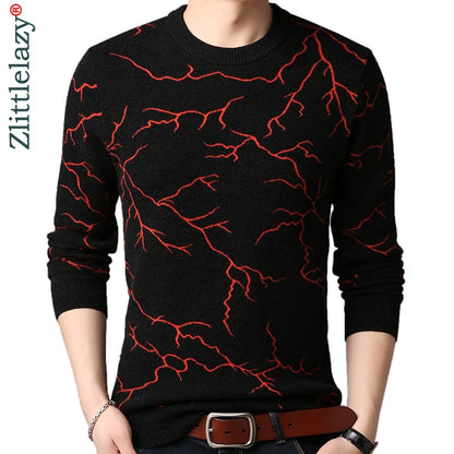 2022 Brand Thick Warm Winter Lightning Knitted Pull Sweater Men Wear Jersey Mens Pullover Knit Mens Sweaters Male Fashions 9340