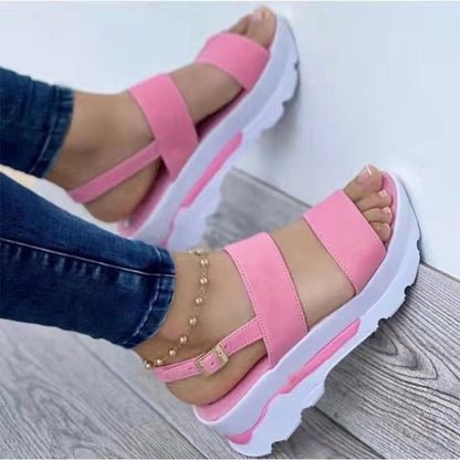 Women Shoes Spring Summer Sandals Peep Toe Shoes For Women Retro Women&#39;s Shoes Lightweight Sandals Platform Solid Color Footwear