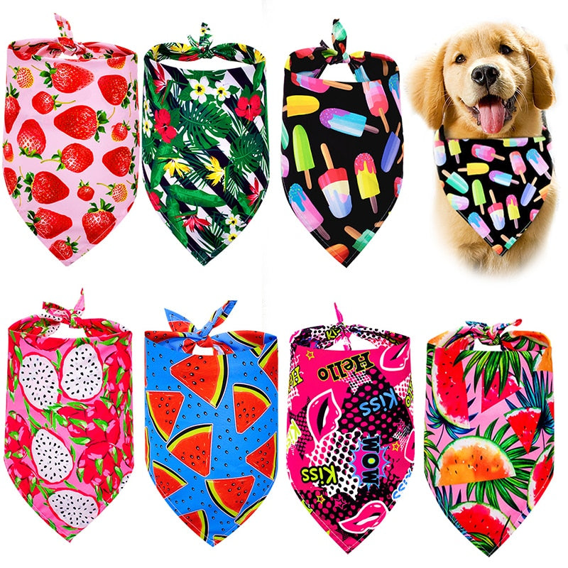 1 Pcs Dog Bandanas Summer Dog Accessories Cotton Pet Dog Bandana Scarf  Small Dogs Cats Bibs Pet Accessories Bandanas For Dogs