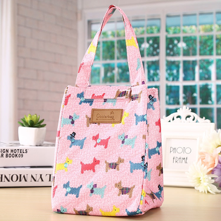 Fashion Lunch Bag Insulated Thermal  Lovely Cat Multicolor Breakfast Box Bags Women Portable Hand Pack Picnic Travel Products