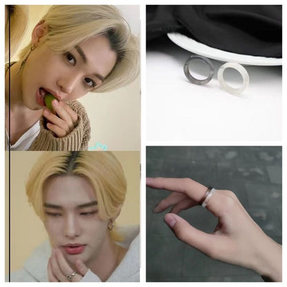 2022 Hallyu New Stray Kids Felix Same Ring Color Acrylic Ring Fashion Candy Color Transparent Resin Accessories Women's Jewelry