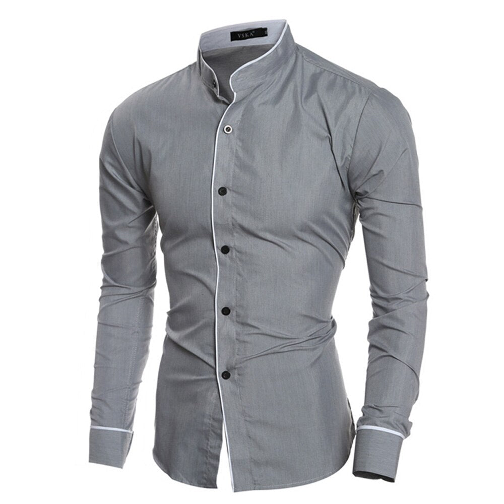 Men&#39;s Luxury Casual Formal Shirt Long Sleeve Slim Fit Business Dress Shirts Tops