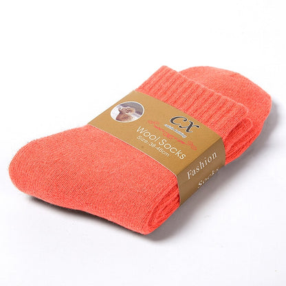 1 Pairs Winter Warm Women Socks Wool Male Men Socks Super Thicker Solid Socks Merino Wool Socks Against Cold Snow Terry Socks