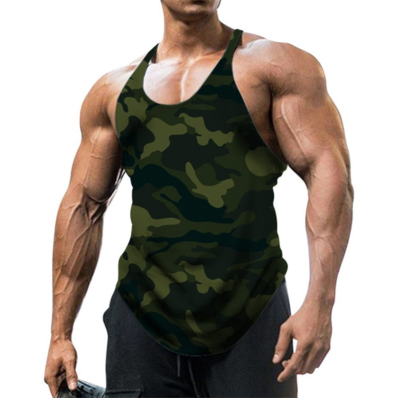 Summer Camouflage Tank Top Men Breathable Bodybuilding Tee Gym Clothing Men Man Sleeveless Shirt Fashion Gym Wear Fitness Tee