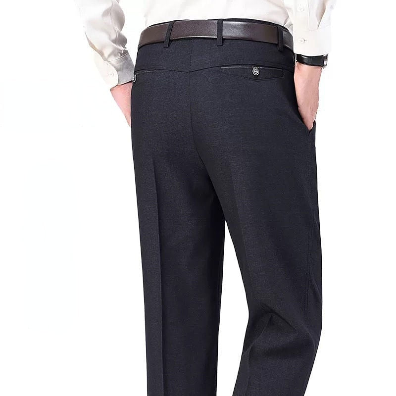 Formal Pants Men&#39;s Summer Thin Autumn Thick Black Blue Grey Stretch Bussiness Loose Suit Big Plus Size Office Trousers YYQWSJ