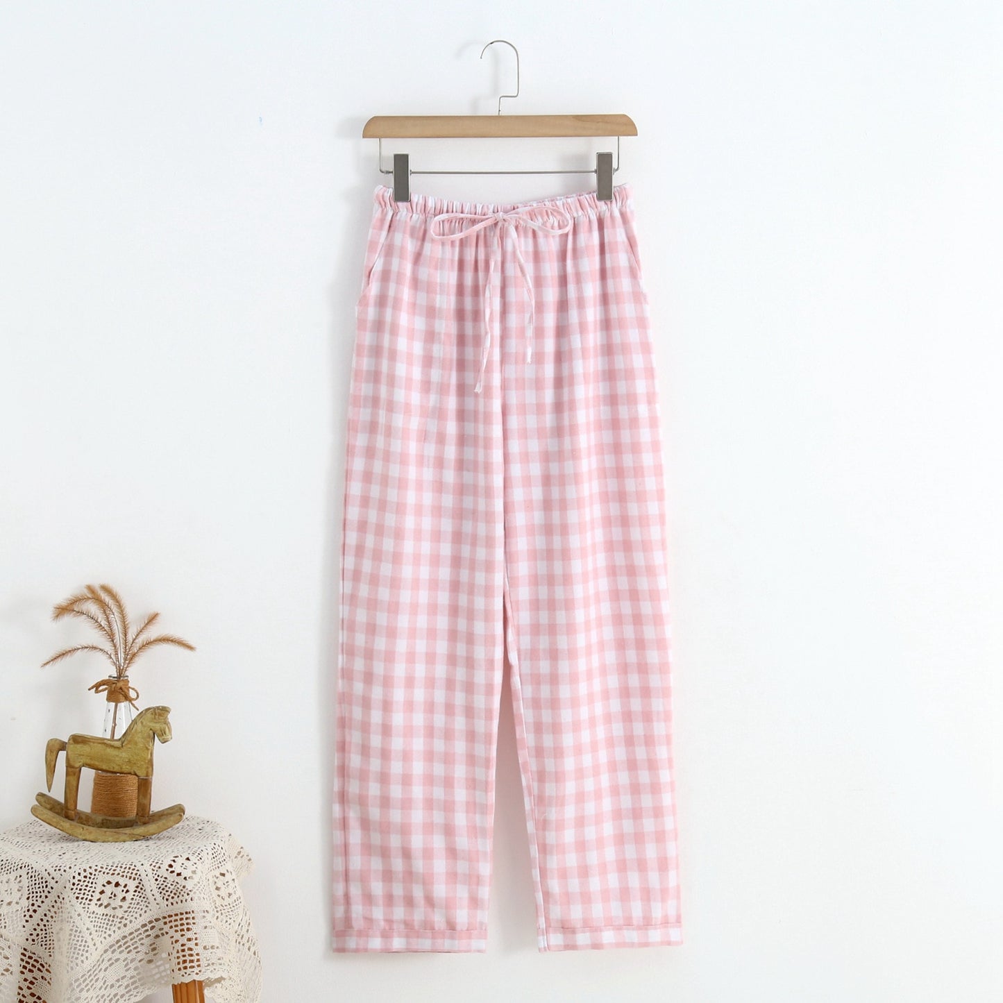 Plaid Design Warm Winter Sleeping Pants for Women's Cotton Flannel Long Trousers Homewear Lounge Wear Pajama Pants Pyjama Femme