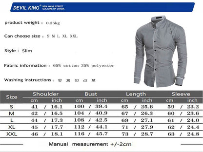 Men&#39;s Luxury Casual Formal Shirt Long Sleeve Slim Fit Business Dress Shirts Tops