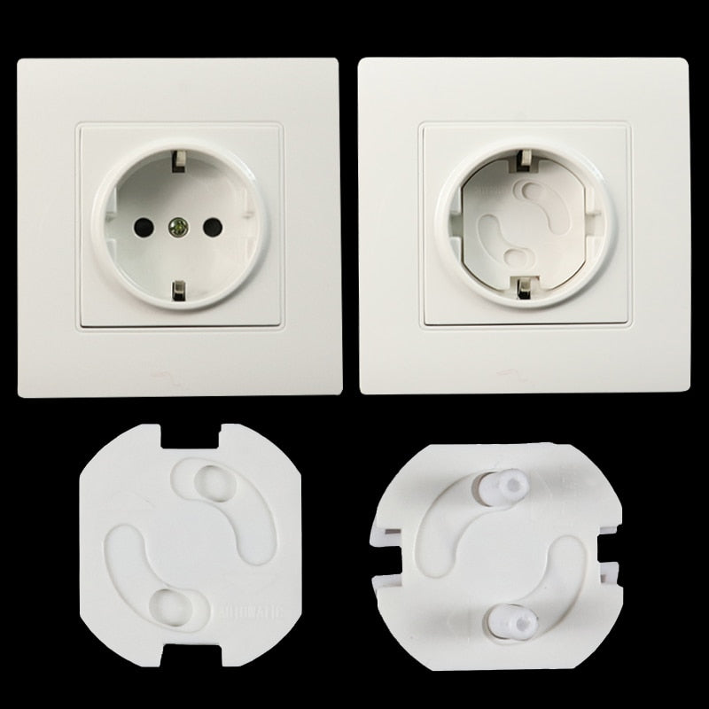 10pcs EU Power Socket Electrical Outlet Baby Kids Child Safety Guard Protection Anti Electric Shock Plugs Protector Rotate Cover